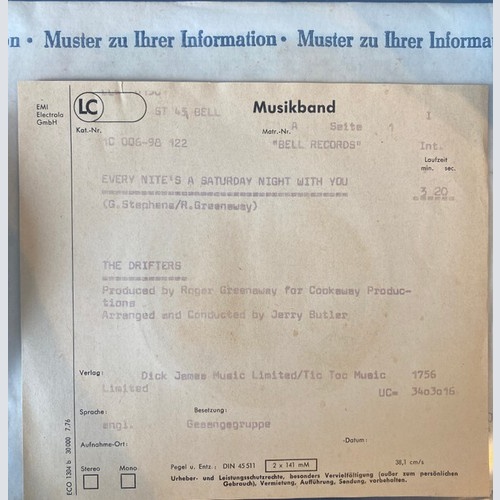 The Drifters - Every Nite's A Saturday Night With You (7", Single, TP)