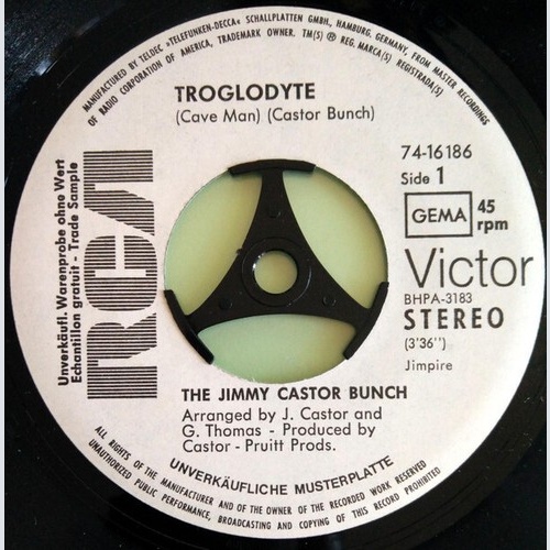 The Jimmy Castor Bunch - Troglodyte (Cave Man) (7", Single, Promo)
