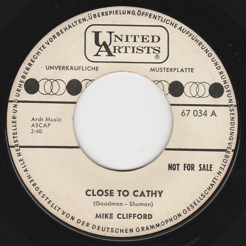 Mike Clifford - Close To Cathy (7", Single, Promo)