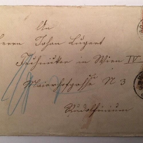 Brief 5 Kreuzer + Portomarke Wien Leoben 19x12  cm 14462F