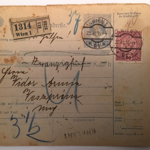 Brief Ganzsache 19 Heller Kais.kon.Stempel 14x13 cm 14544A