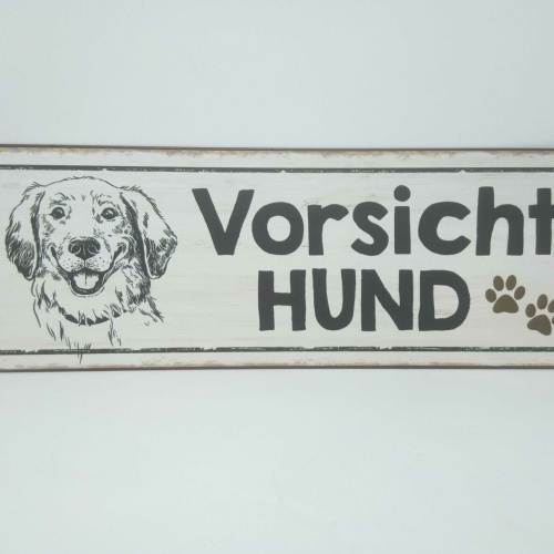 Nostalgie Retro Blechschild "Vorsicht Hund" 30x10 50252