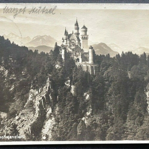 Schloss Neuschwanstein Berg Festung Allgäu Wald Bayern Deutschland 410159 TH C