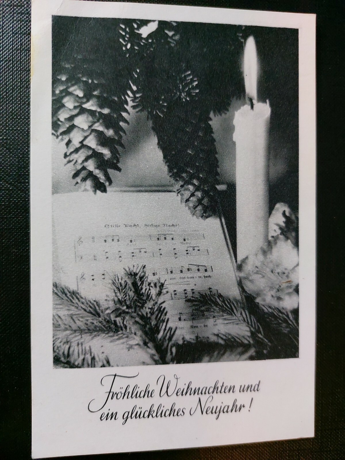 Weihnachts Grußkarte Stille Nacht Noten Kerze 402554 WM