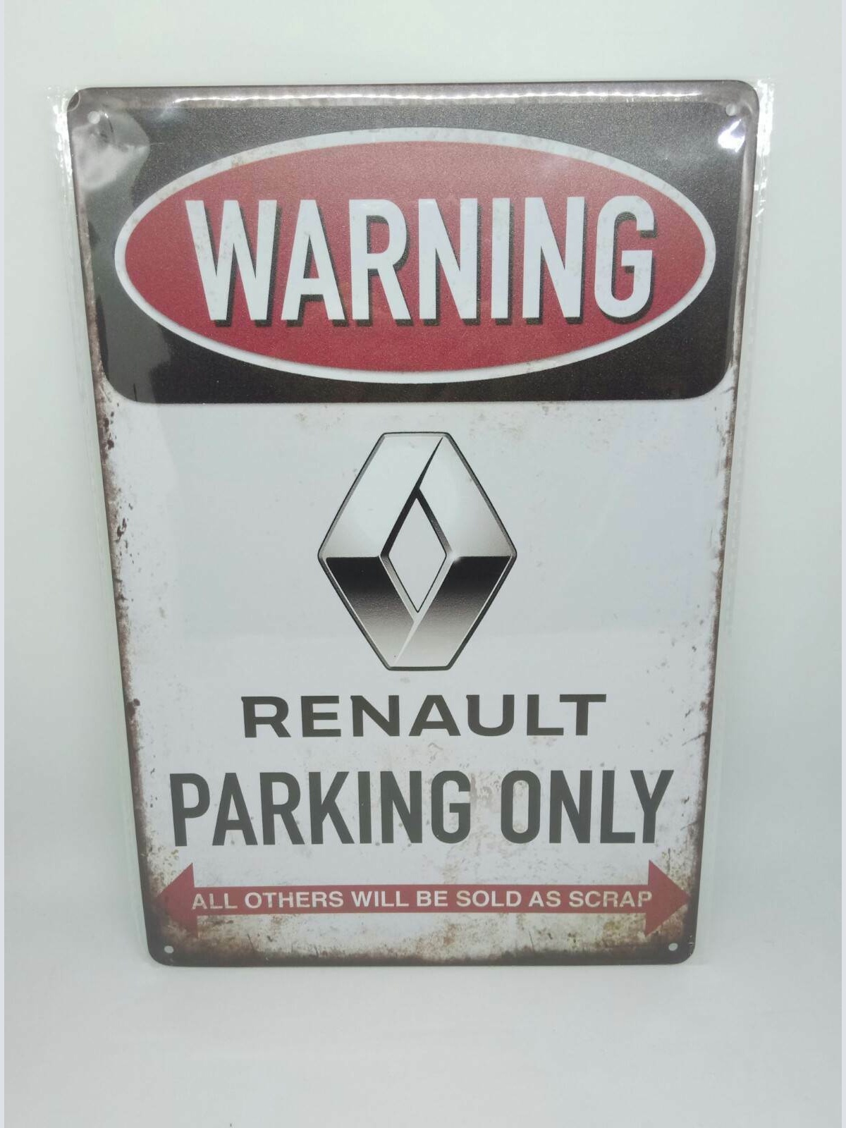 Nostalgie Vintage Retro Blechschild "Warning Renault Parking Only" 30x20 50359