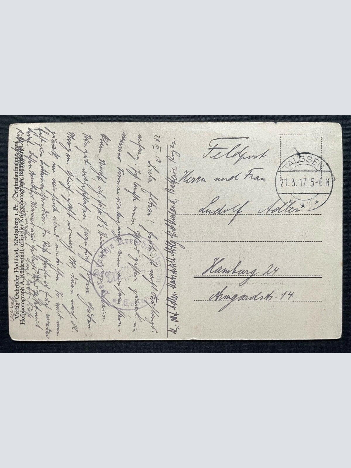 Östlicher Kriegsschauplatz Verl.Fischerdorf Ostsee Kurland Lettland 410115 TH C