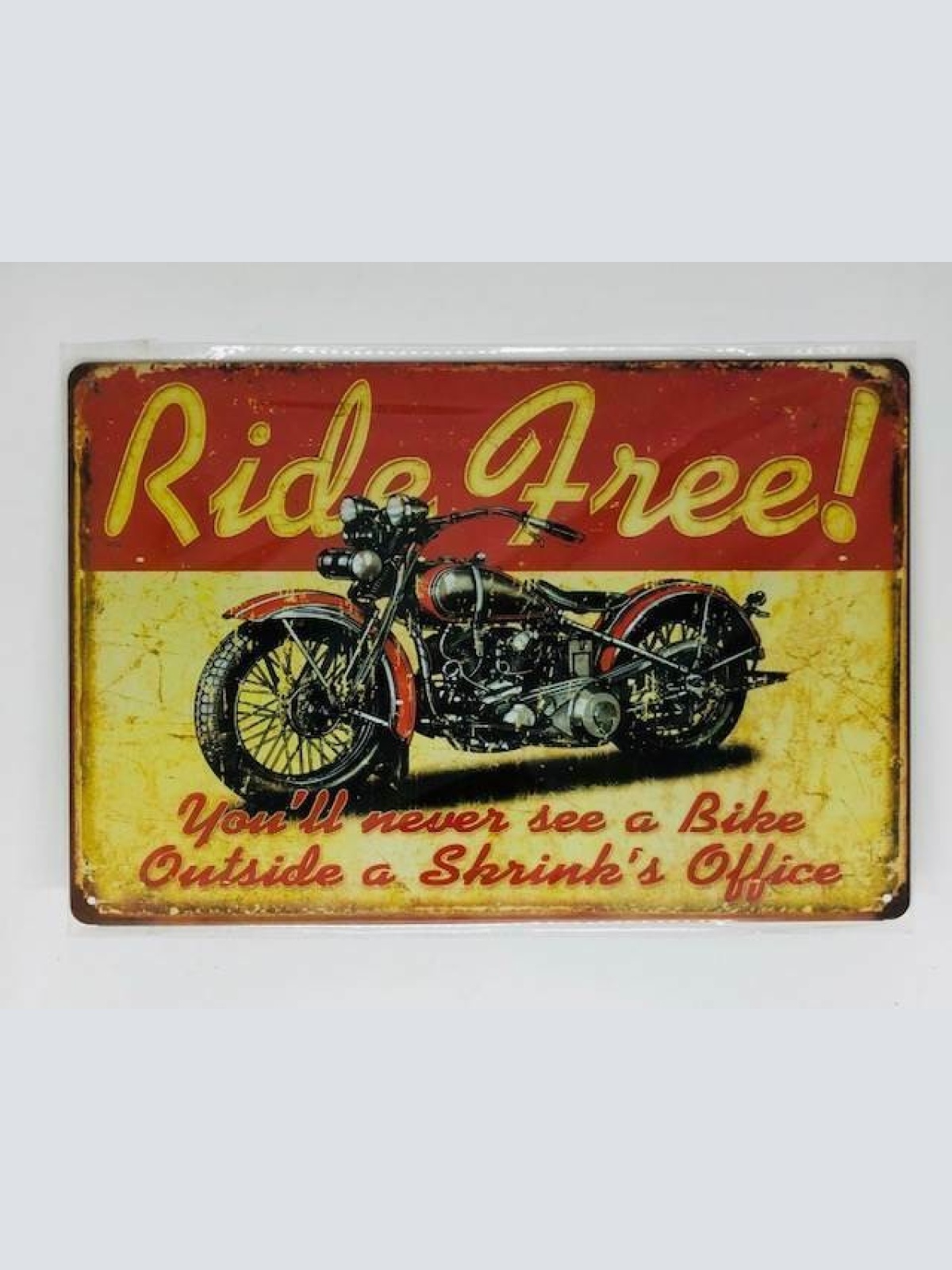 Nostalgie Retro Blech Schild "Ride Free!" 30x20cm 50098