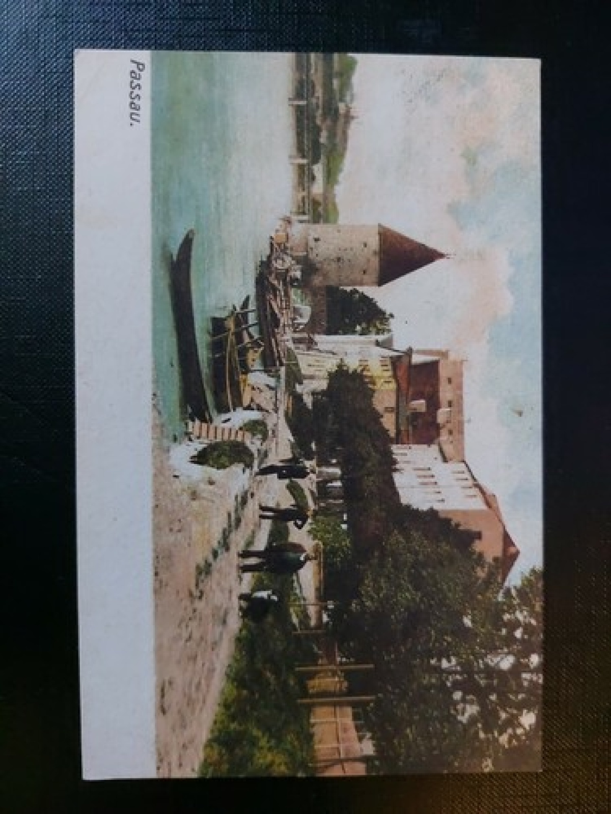 Passau Ufer Boote Weg Turm Bäume Spaziergang 402563 WM