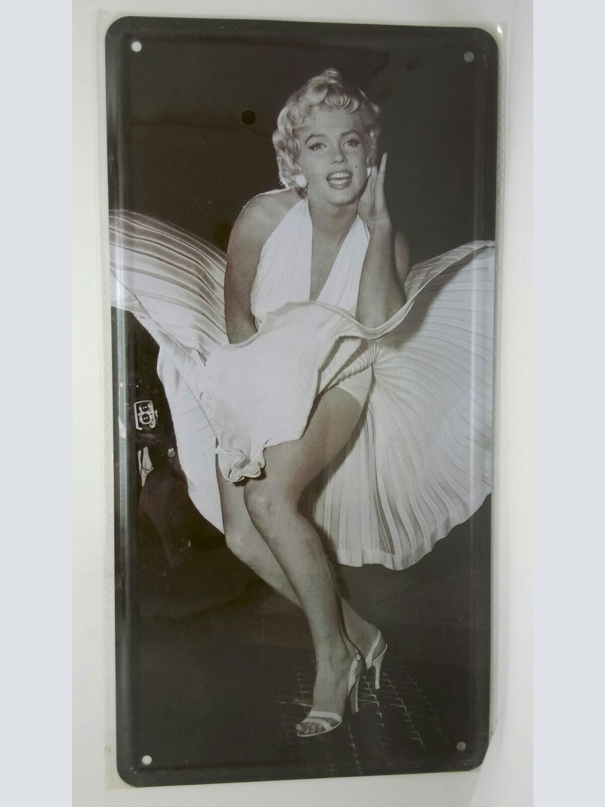 Nostalgie Retro Blechschild Marilyn Monroe Kleid 30x16 50106