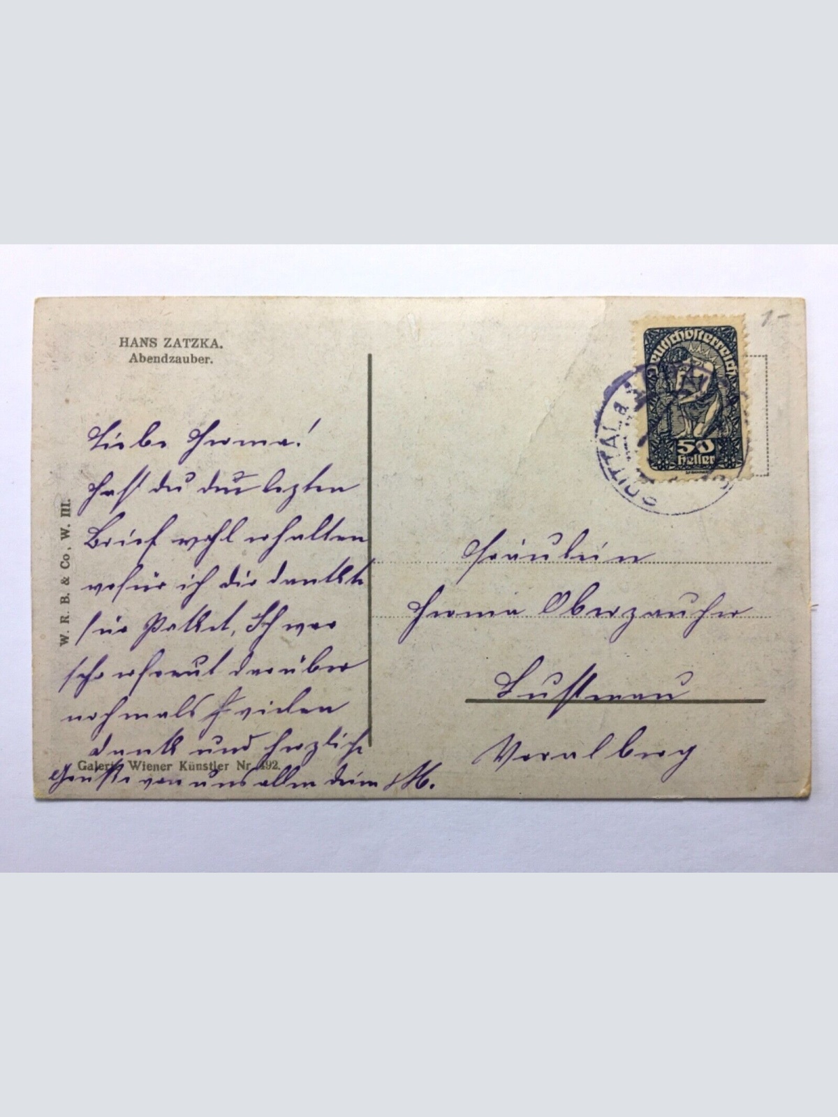 Abendzauber (H. Zatzka) - Frauen im Boot - Künstlerkarte 30158 TH