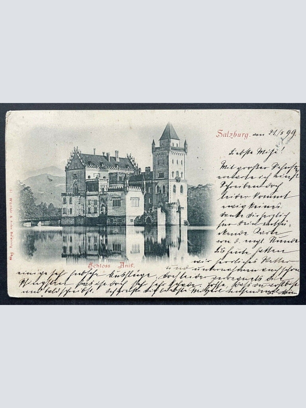 Schoss Anif Weiher Turm Gebäude Berg Park Wald Salzburg Österreich 410831 TH