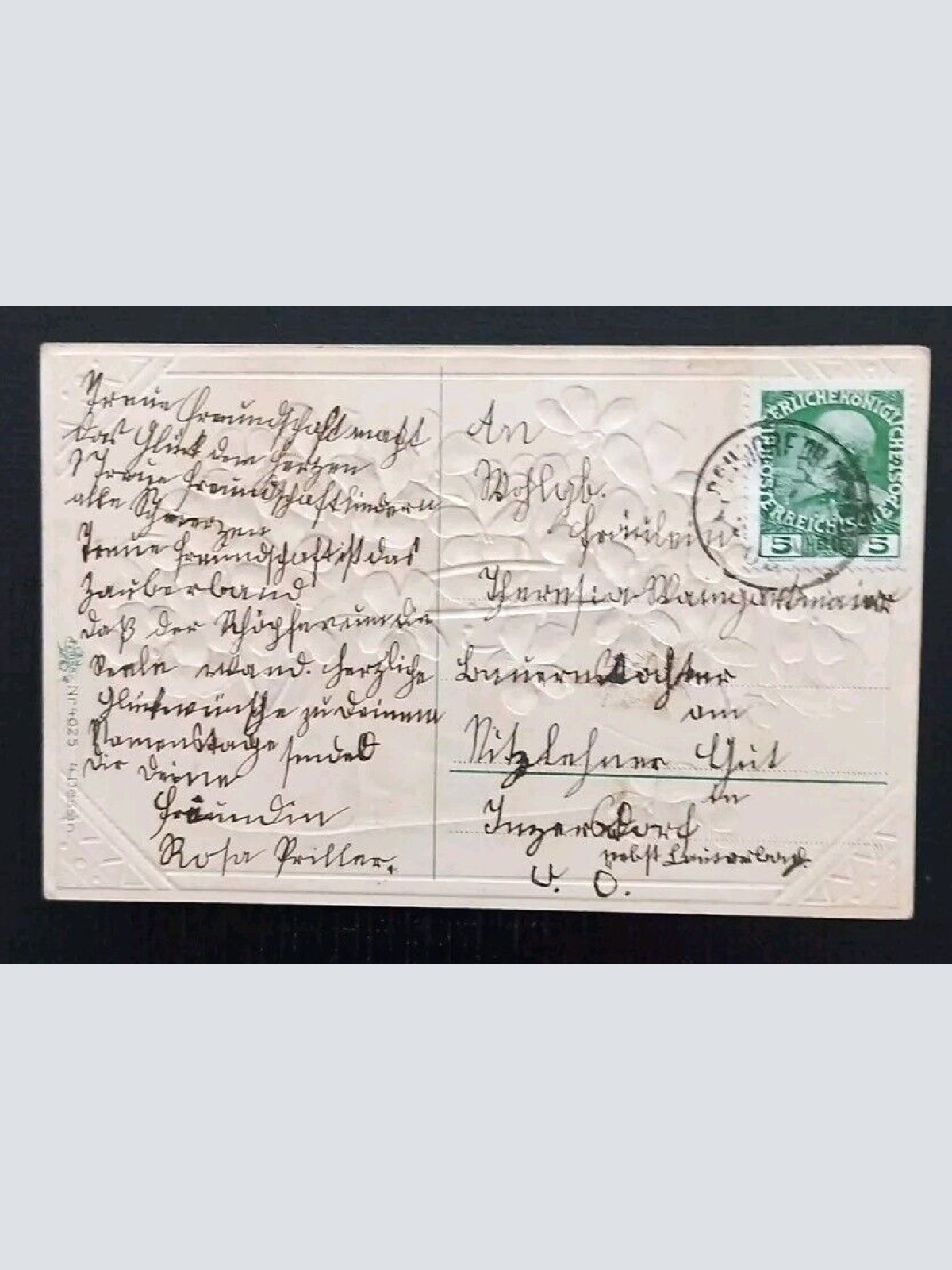 Prägekarte Veilchen Die Besten Wünsche Namenstag 650465 H Gr