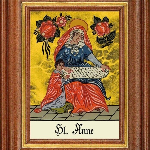 Hinterglasbild - heilige anne - patronatsbild taufe namenspatron 12,7x16 th