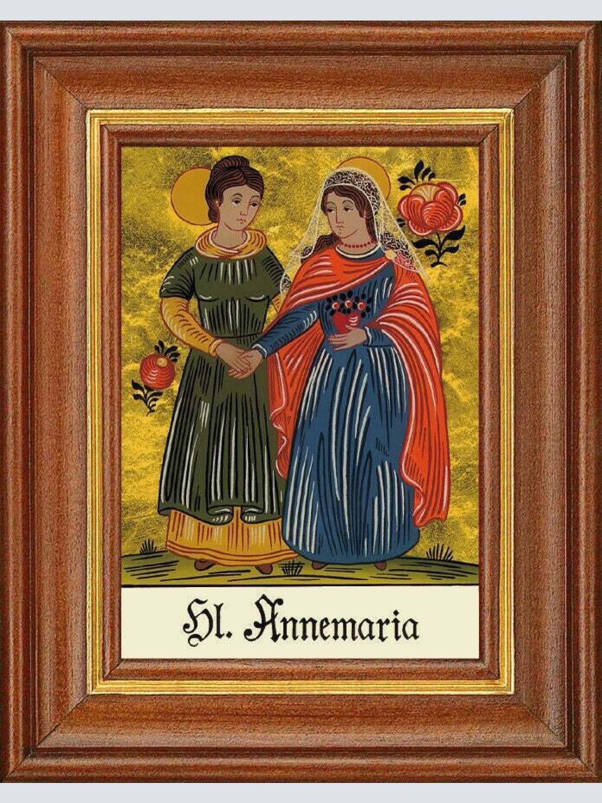 Hinterglasbild - heilige annemaria - patronatsbild taufe namenspatron 12,7x16 th