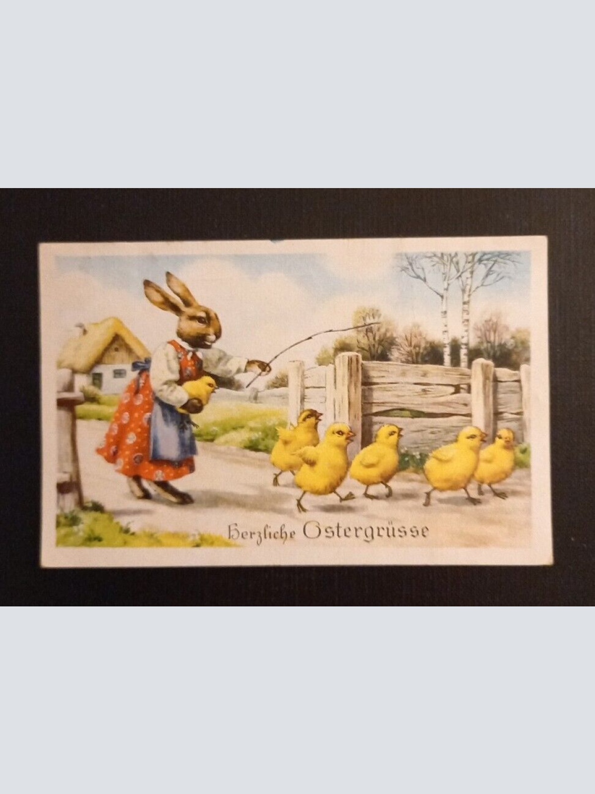 Herzliche Ostergrüsse Hase Mit Kücken 600787A Ga G