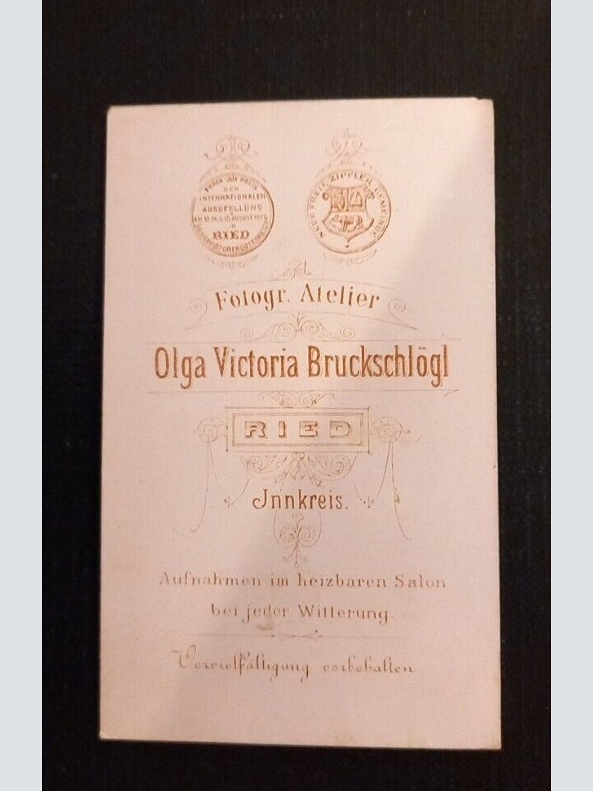 Ansichtskarte Oberösterreich Bruckenschlögl Ried Innkreis Porträt Cdv Foto