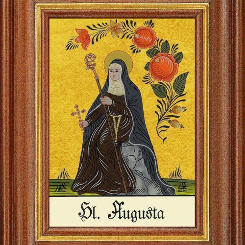 Hinterglasbild - heilige augusta - patronatsbild taufe namenspatron 12,7x16 th