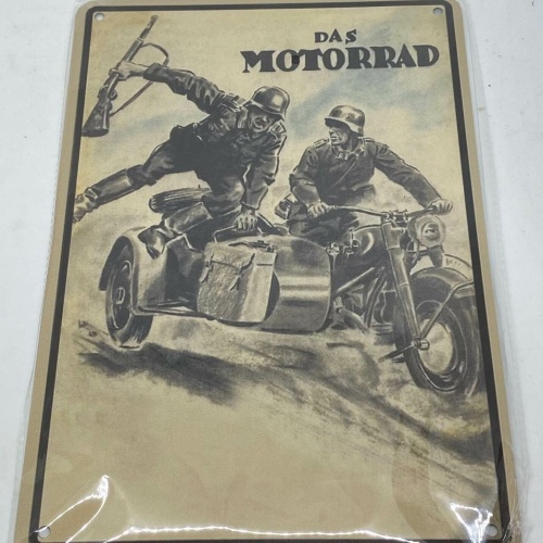 Das Motorrad Deutsche Soldaten Kradmelder Blechschild Metallschild 20 x 30 50043
