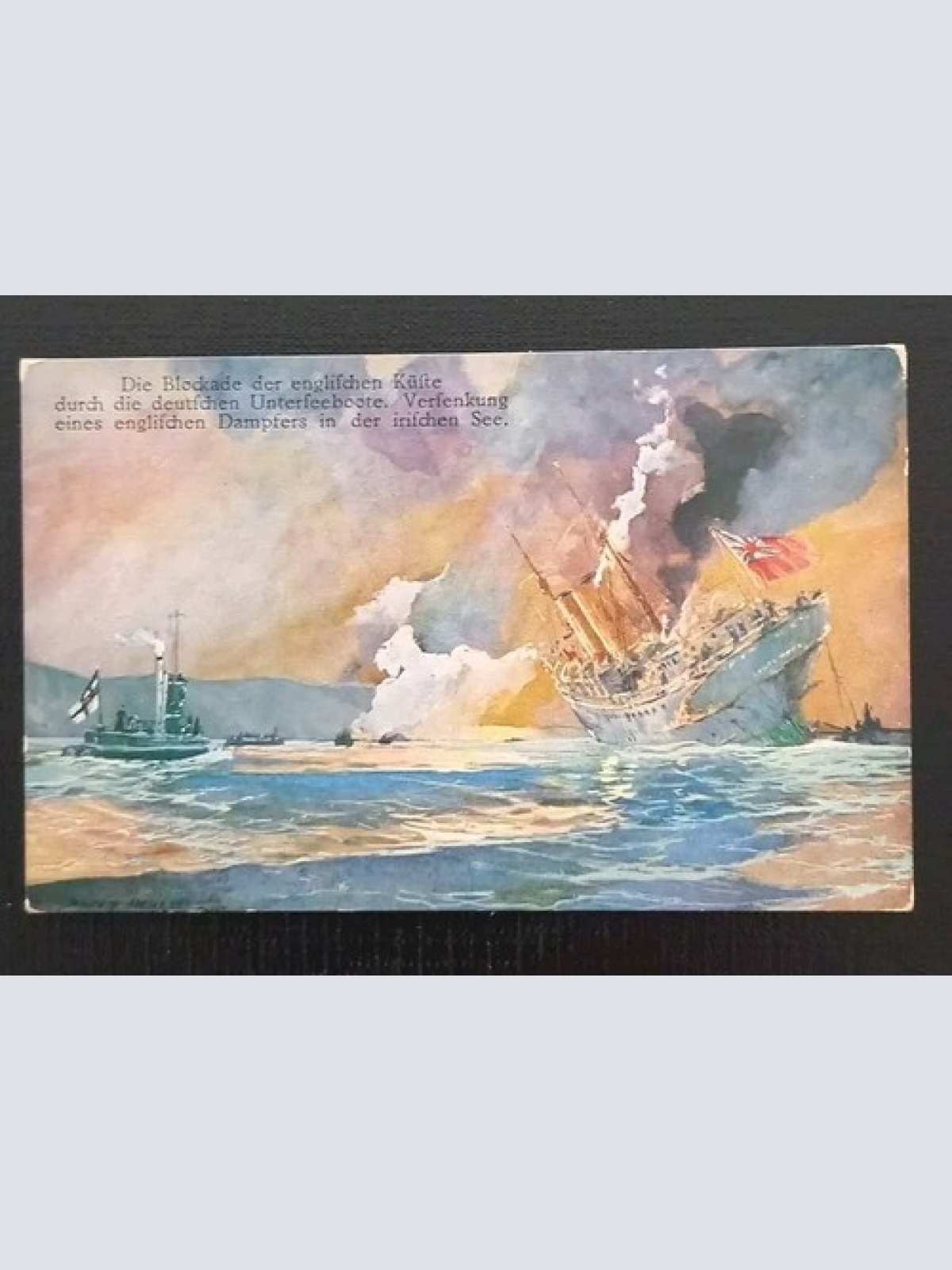 Österreichischer Flottenverein Blockade D.Englischen Küste Kriegsschiff 523 H Gr