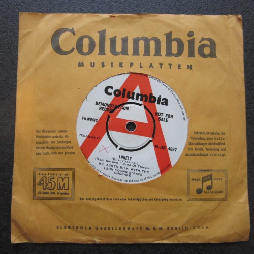 Single / Mr. Acker Bilk With The Leon Young String Chorale – Lonely / PROMO /