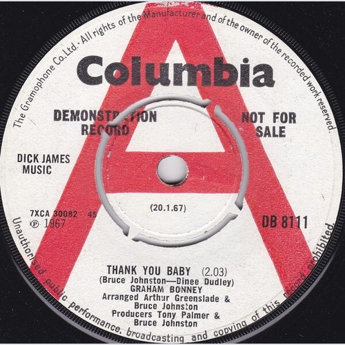 Graham Bonney - Thank You Baby (7", Single, Promo)
