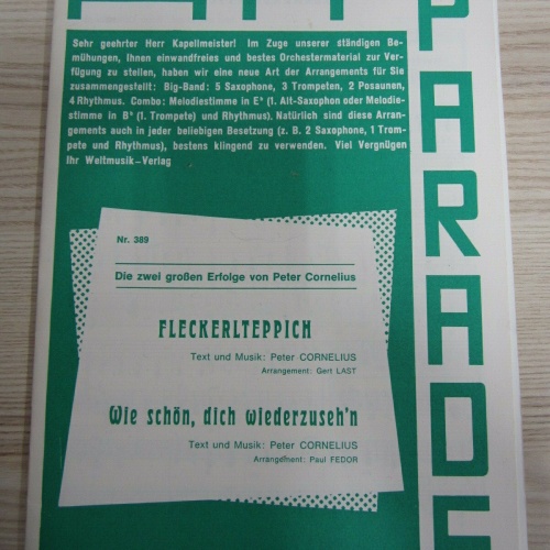 NOTENHEFT PETER CORNELIUS / AUSTRIA / RARITÄT / FLECKERSTEPPICH /