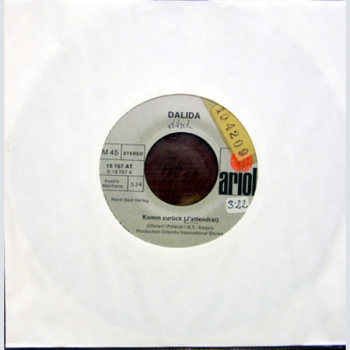 Single /  Dalida – Komm Zurück  -   AUSTRIA PRESSUNG /