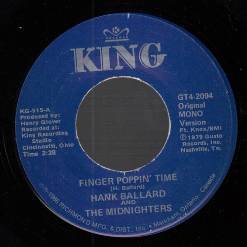 Hank Ballard And The Midnighters* - Finger Poppin' Time (7", Mono, RE)