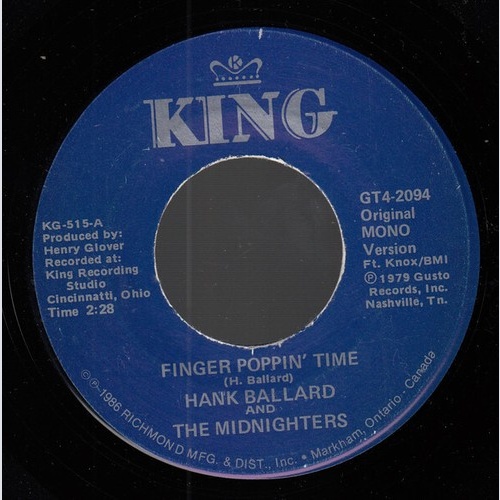 Hank Ballard And The Midnighters* - Finger Poppin' Time (7", Mono, RE)