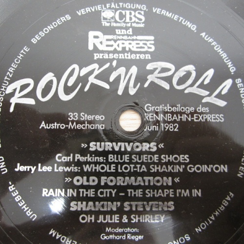 Flexi-Disc- Carl Perkins, Jerry Lee Lewis, Old Formation, Shakin' Stevens  RocK