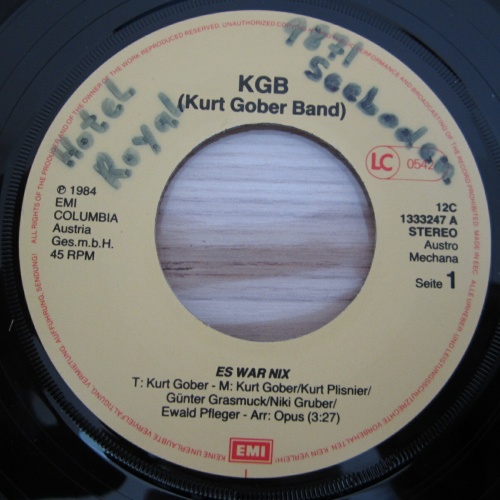 Single / KGB (Kurt Gober Band)  ?– Es War Nix  / RAR /  AUT PRESS /