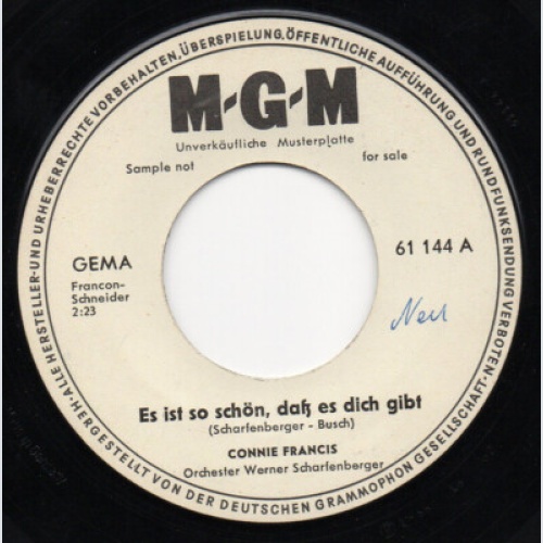 Connie Francis - Es Ist So Schön, Daß Es Dich Gibt (7", Single, Mono, Promo)