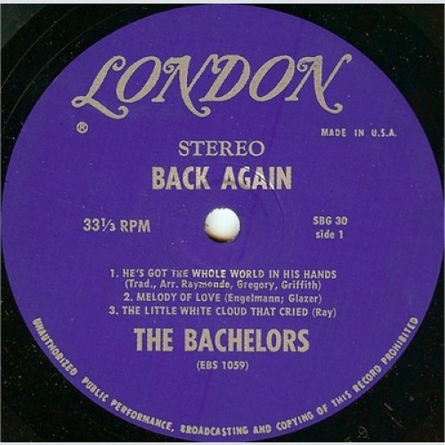 The Bachelors - Back Again (7", Jukebox)