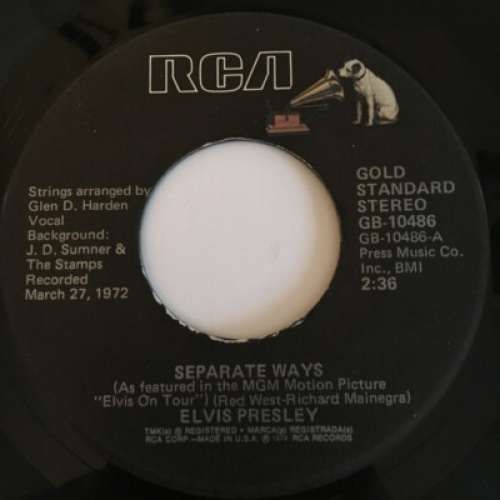 Elvis Presley - Separate Ways / Always On My Mind (7", Single, RE, Bla)