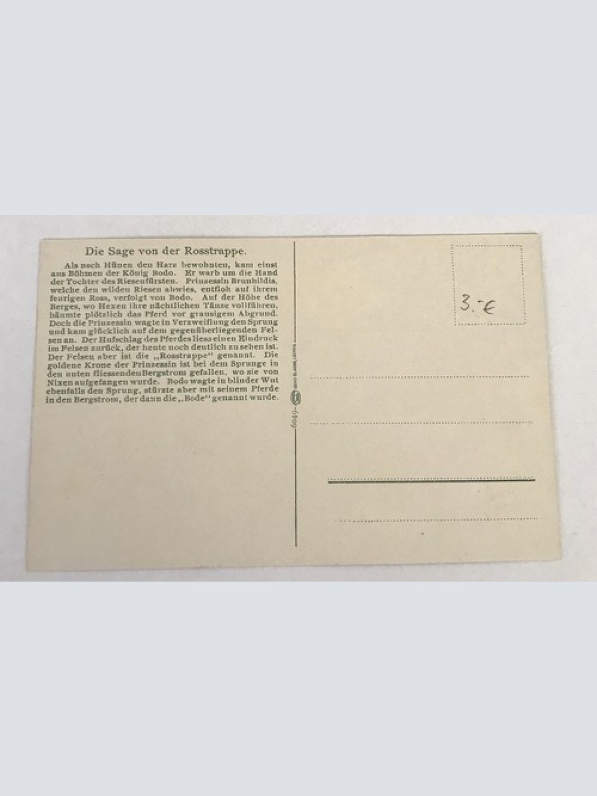 AK, Sachsen, Sage von Roßtrappe, Reiter, Harz (40047 BW)