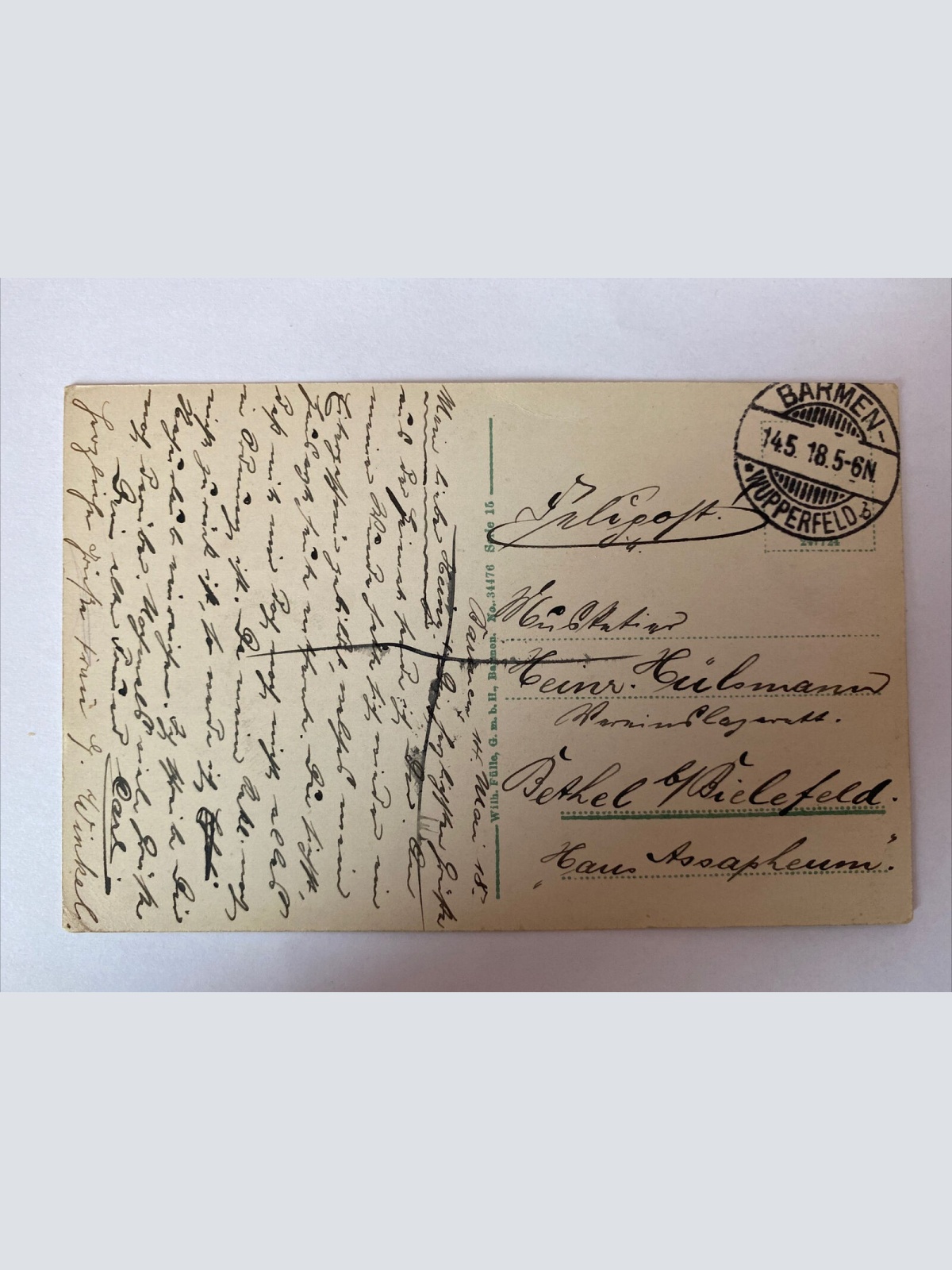 Ansichtskarte Barmer Anlagen, Adolf Werth-Gedenkstein 410030 AH