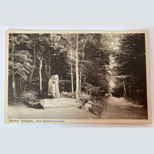 Ansichtskarte Barmer Anlagen, Adolf Werth-Gedenkstein 410030 AH