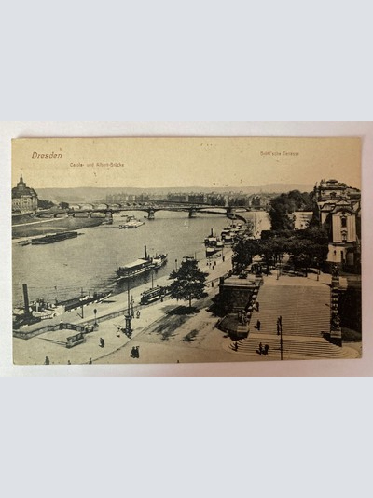 Ansichtskarte Dresden, Carola-und Albert-Brücke, Bühl'sche Terasse 410029 AH