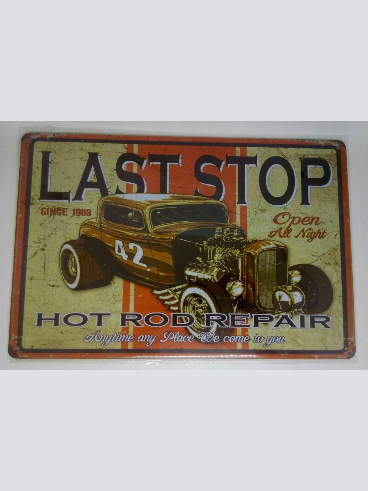 Nostalgie Retro Blechschild Last Stop "Hot Rod Repair" 30x20 50141