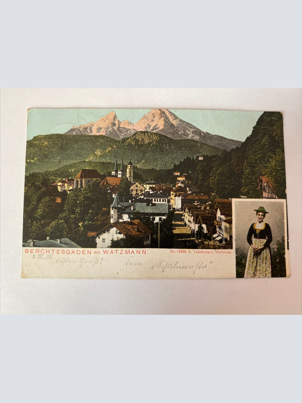 Ansichtskarte Berchtesgarden mit Watzmann, Tracht 410048 AH