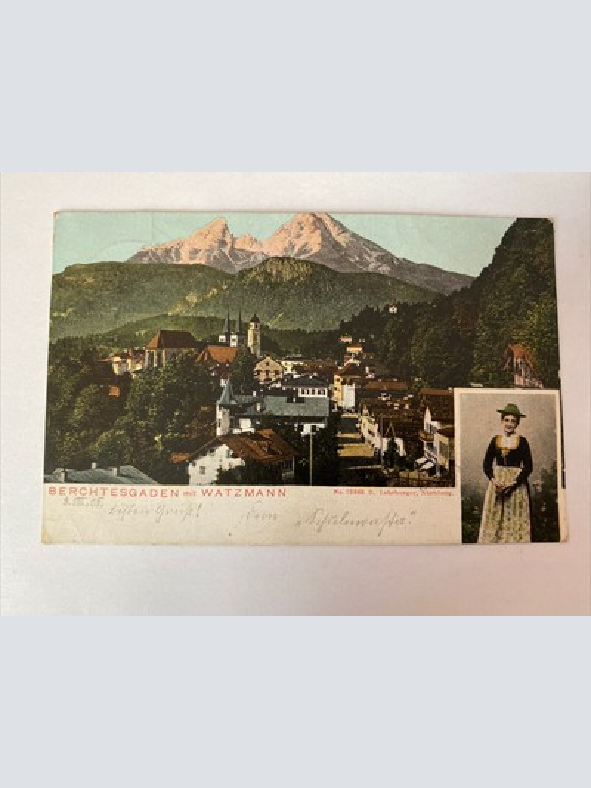 Ansichtskarte Berchtesgarden mit Watzmann, Tracht 410048 AH