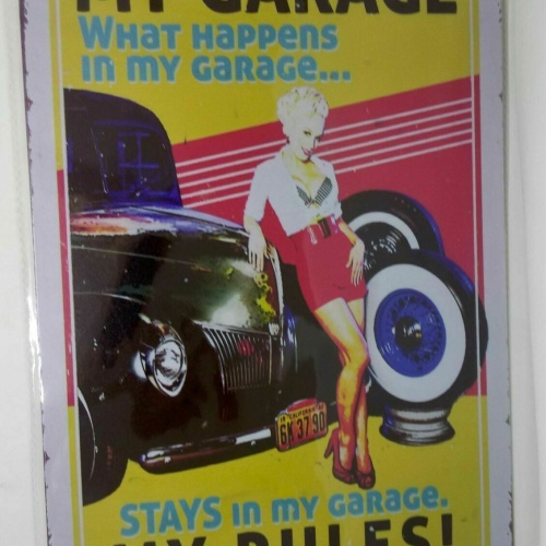 Nostalgie Retro Blechschild "My Garage My Rules!" 30x20 50137