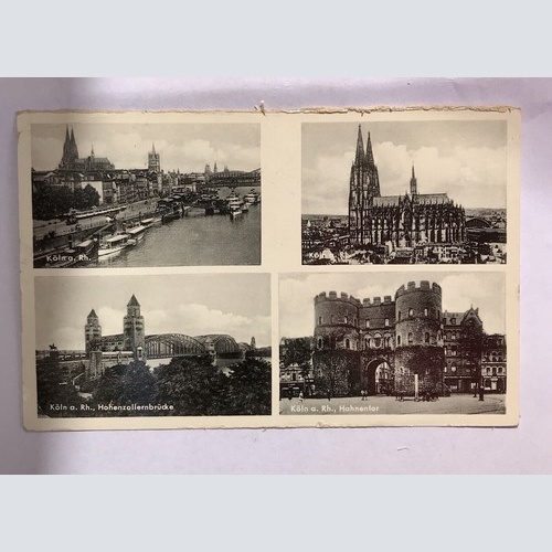 Ak, Rhein, Köln, Hahnentor, Dom, Hohenzollernbrücke (40024 BW)
