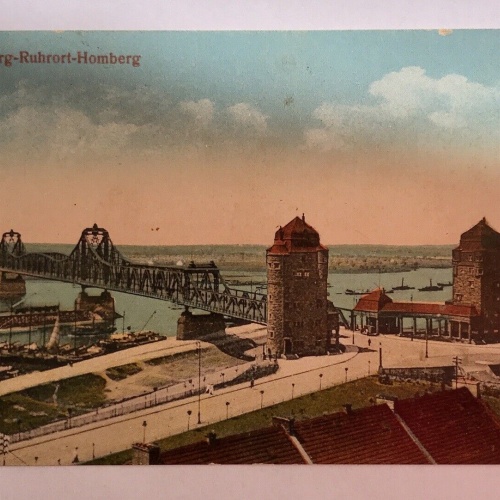 AK, Nord Rhein Westfalen, Duisburg, Ruhrort Homberg, Rheinbrücke (40016 BW)