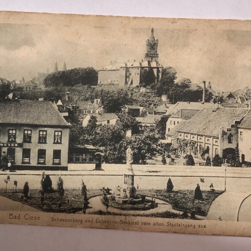 AK, Bad Cleve, Schwanenburg, Denkmal (40019 BW)