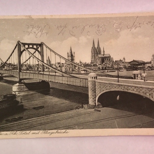 AK, Köln, Hängebrücke, Rhein (40066 BW)