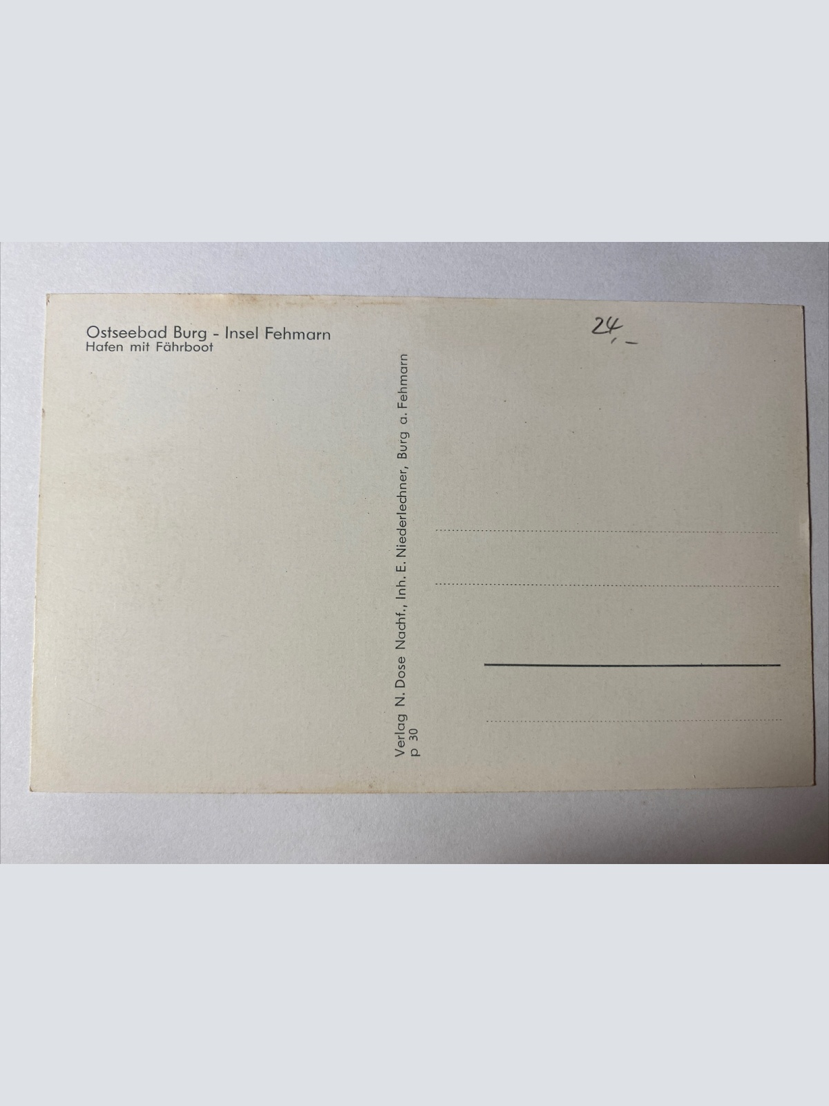 Ostseebad Burg - Insel Fehmarn, Hafen mit Fährboot 410004 AH