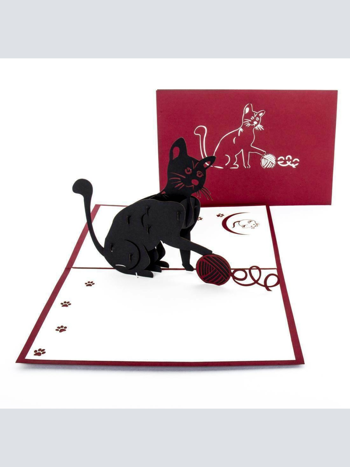 3D Pop Up Glückwunschkarte Geburtstag Gutschein Katzen-Fan, Format 11x17 50035