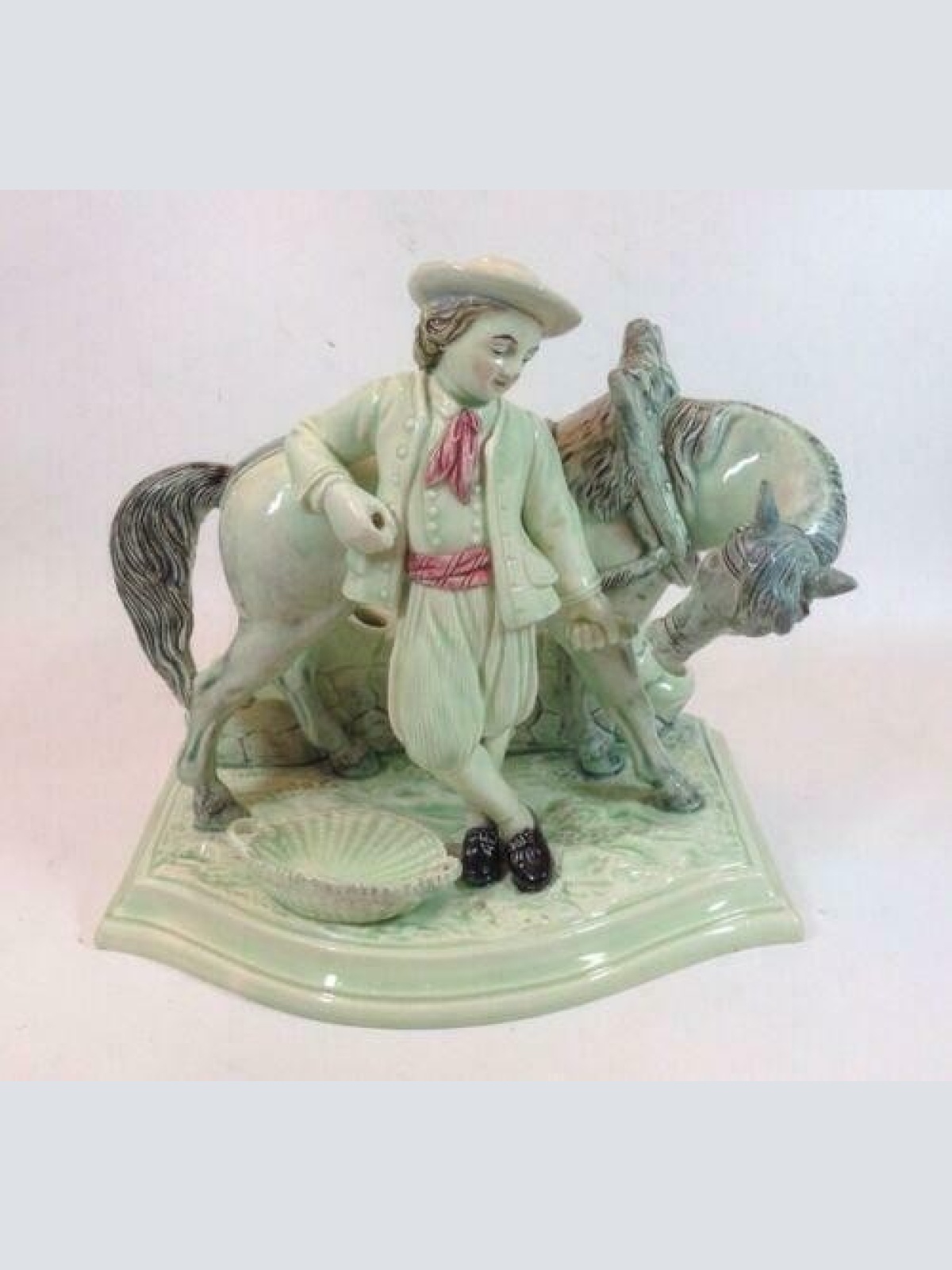 Eichwald Figur Knabe mit Pferd Horse  19 Jhdt. 12554