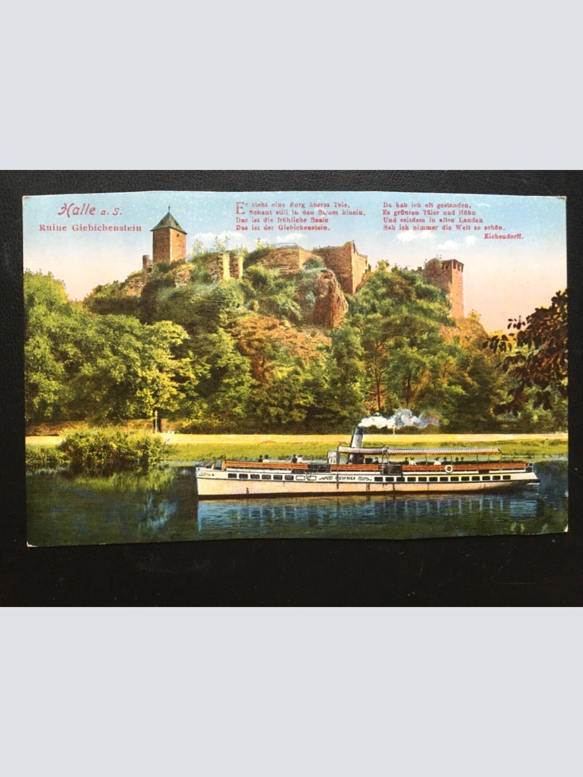 Halle a. S. - Ruine Giebichenstein - Burg - Dampfschiff 180106 TH